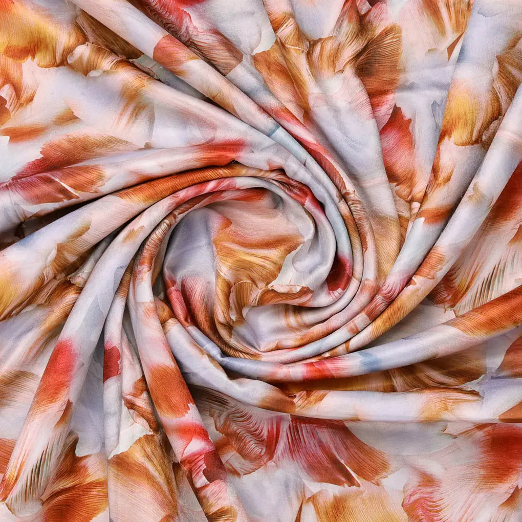 Abstract Floral Printed Satin Fabric – 8420copy