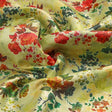 Green Floral Printed Dola Silk Fabric – 8442copy