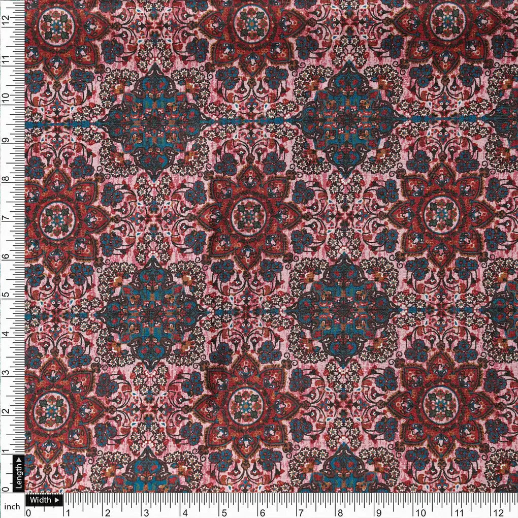 Dola Silk Pink Floral Printed Fabric – 8460copy