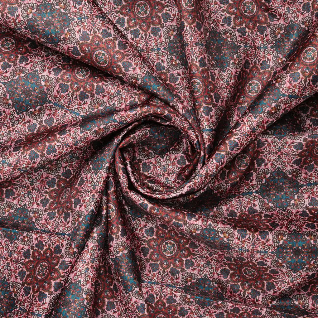Dola Silk Pink Floral Printed Fabric – 8461copy