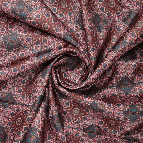 Dola Silk Pink Floral Printed Fabric – 8461copy