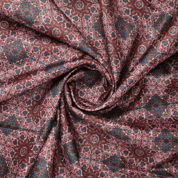 Dola Silk Pink Floral Printed Fabric – 8461copy - alternate view