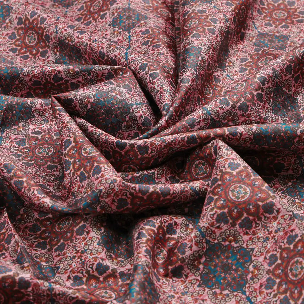 Dola Silk Pink Floral Printed Fabric – 8462copy