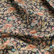 Black Floral Printed Dola Silk Fabric – 8480copy