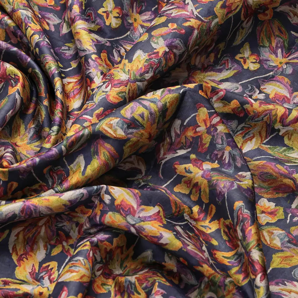 Floral Printed Dola Silk Fabric – 8485copy