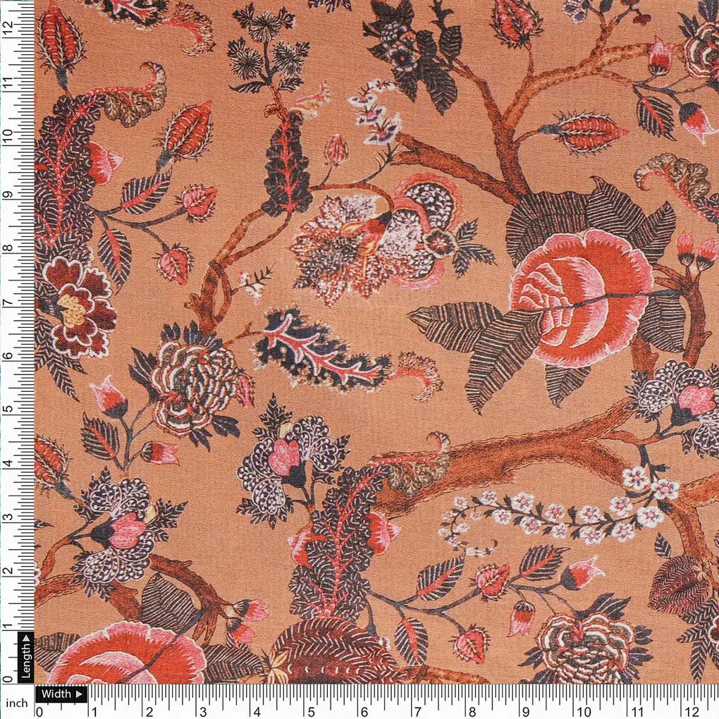 Dola Silk Floral Printed Fabric – 8488copy