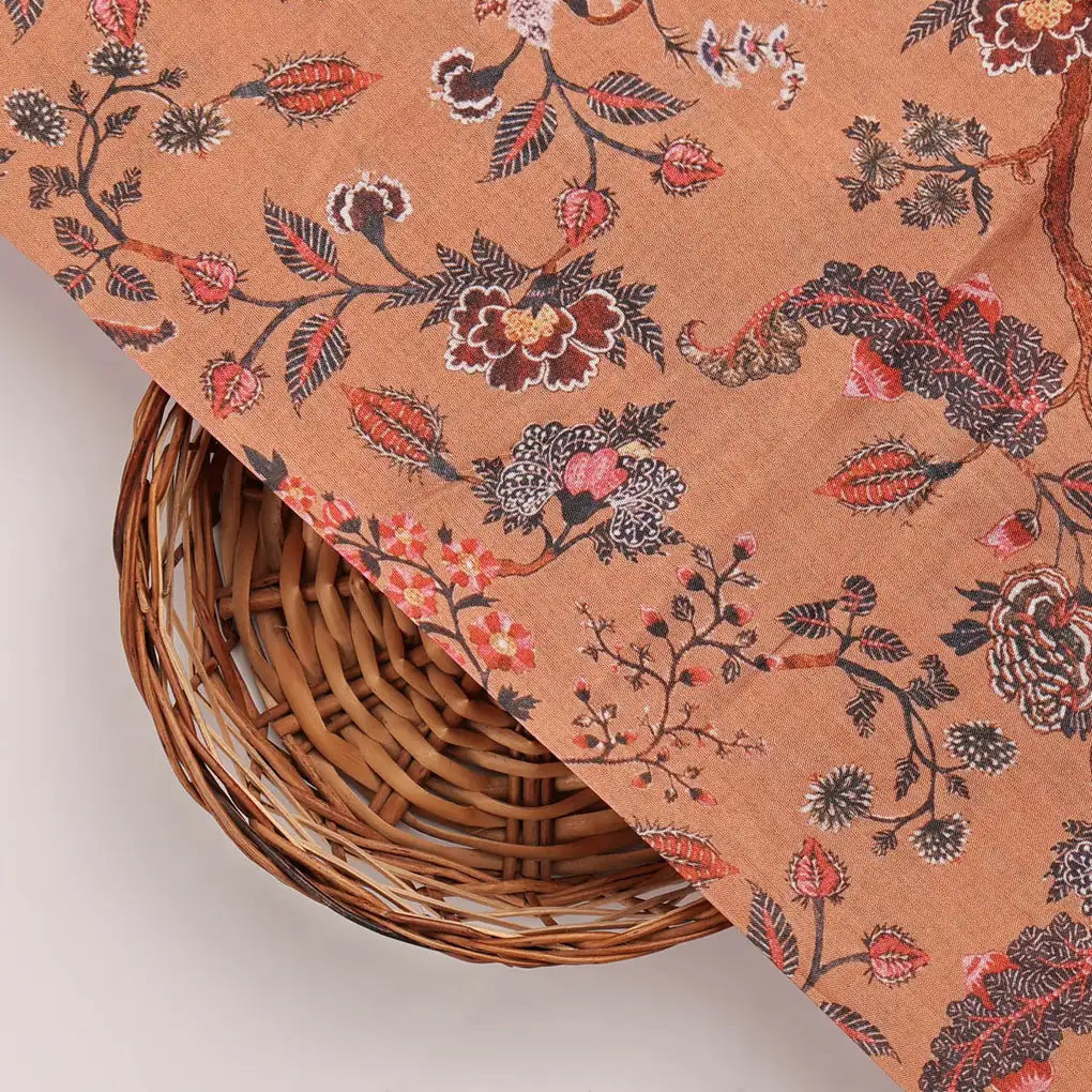 Dola Silk Floral Printed Fabric – 8491copy