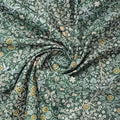 Green Floral Printed Dola Silk Fabric – 8495copy