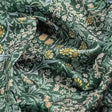 Green Floral Printed Dola Silk Fabric – 8496copy