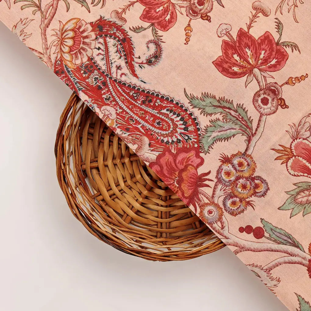 Dola Silk Floral Printed Fabric – 8506copy