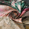 Multicolor Floral Printed Dola Silk Fabric – 8514copy