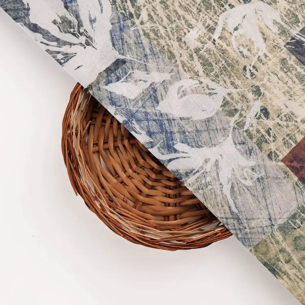 Multicolor Floral Printed Dola Silk Fabric – 8516 copy