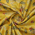 FAB VOGUE Studio Yellow Dola Silk Floral Printed Fabric – 8567copy