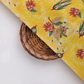 FAB VOGUE Studio Yellow Dola Silk Floral Printed Fabric – 8569copy
