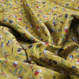 Lime Green Dola Silk Fabric with Vibrant Floral Print – 8595copy