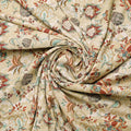 Premium Beige Floral Ethnic Polyester Fabric by FAB VOGUE Studio – 9522copy