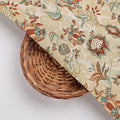 Premium Beige Floral Ethnic Polyester Fabric by FAB VOGUE Studio – 9525copy