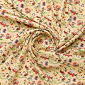 Cream Floral Polyester Fabric | Premium Print by FAB VOGUE Studio – 9529copy