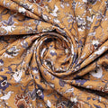 Mustard Ethnic Floral Printed Polyester Fabric for Apparel & Decor – 9536copy