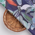 Dark Blue & Green Abstract Leaves Floral Digital Printed Polyester Fabric – 9556copy