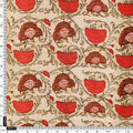 Ethnic Floral Red Cream Polyester Fabric for Outfits – 9558copy