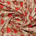 Ethnic Floral Red Cream Polyester Fabric for Outfits – 9560copy