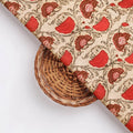 Ethnic Floral Red Cream Polyester Fabric for Outfits – 9563copy