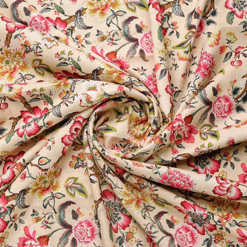 Premium Chinoiserie Floral Printed Polyester Fabric – 9581copy