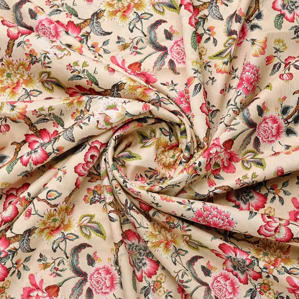 Premium Chinoiserie Floral Printed Polyester Fabric – 9581copy - alternate view