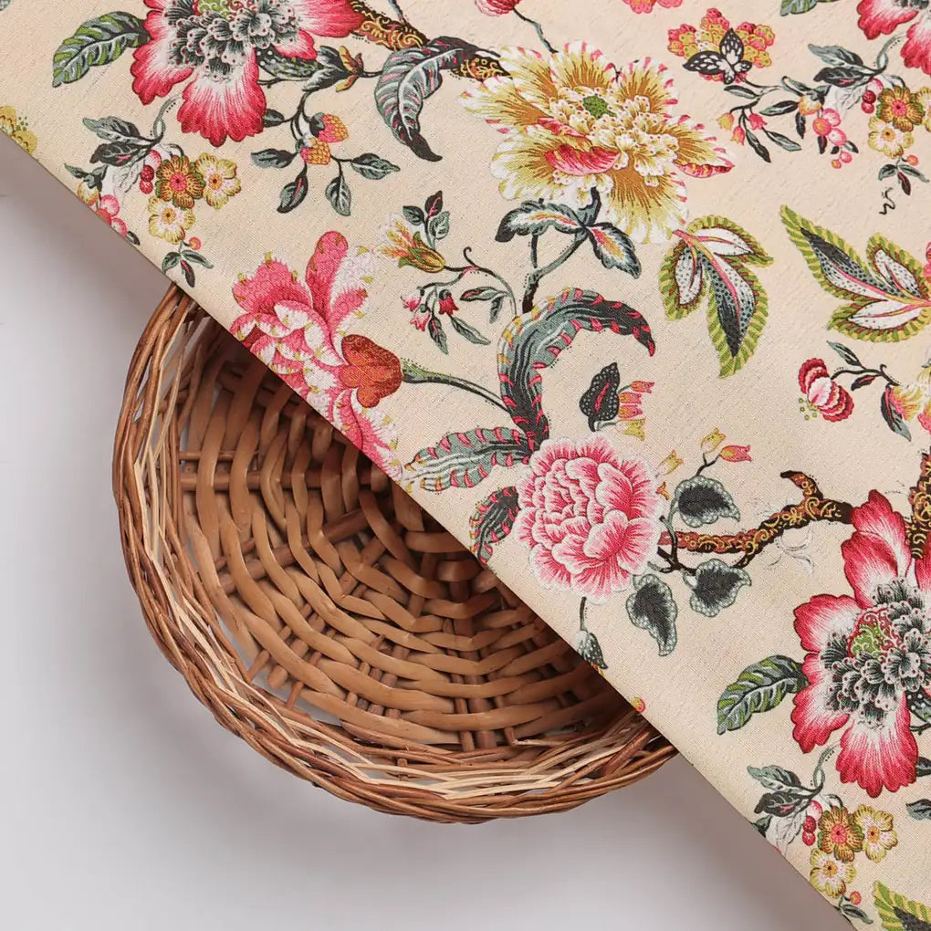 Premium Chinoiserie Floral Printed Polyester Fabric – 9584copy