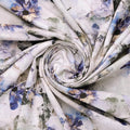Blue Purple Floral Abstract Digital Print Polyester Fabric – 9626copy