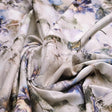 Blue Purple Floral Abstract Digital Print Polyester Fabric – 9627copy