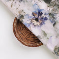 Blue Purple Floral Abstract Digital Print Polyester Fabric – 9629copy
