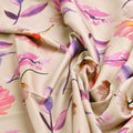 Beige Floral Digital Print Polyester Fabric – 9648copy