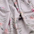 Light Grey Watercolor Floral Printed Premium Polyester Fabric – 9659copy