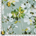 Sea Green & White Floral Printed Premium Polyester Fabric – 9662copy