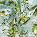 Sea Green & White Floral Printed Premium Polyester Fabric – 9664copy