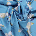 Turquoise Blue Floral Polyester Fabric for Dresses & Tops – 9669copy
