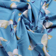 Turquoise Blue Floral Polyester Fabric for Dresses & Tops – 9669copy