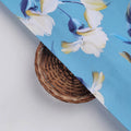 Turquoise Blue Floral Polyester Fabric for Dresses & Tops – 9670copy