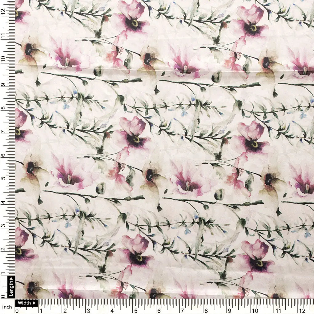 Big Flower Purple Orchid Digital Printed Fabric - Japan Satin – js 0 ma016571 110 a
