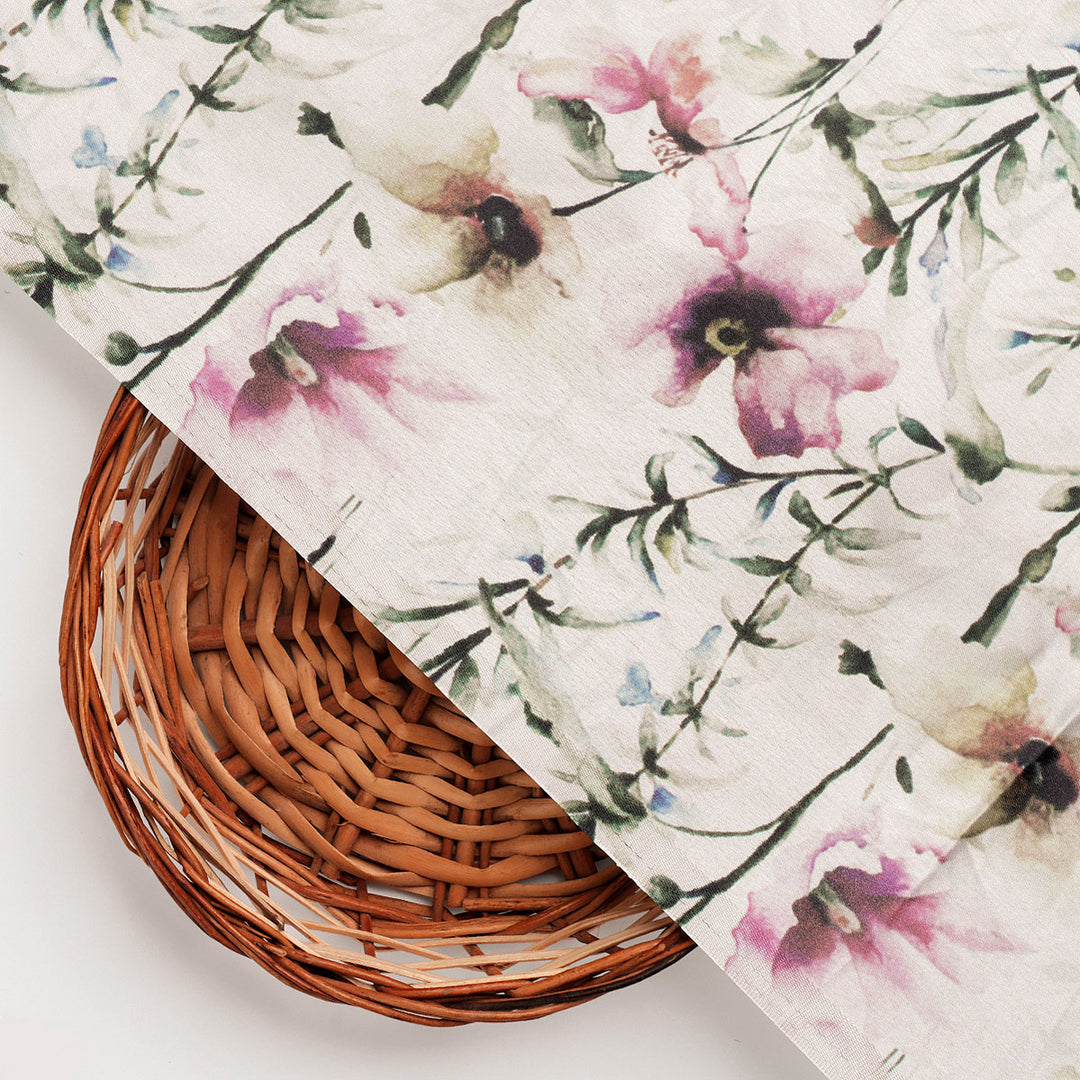 Big Flower Purple Orchid Digital Printed Fabric - Japan Satin