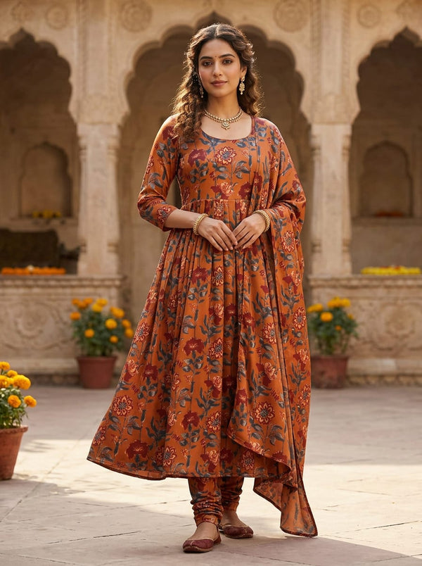 Japan Satin - Polyester - Design MA022562 - Anarkali Kurta Set Lookbook - JS-0-MA022562-110 - alternate view