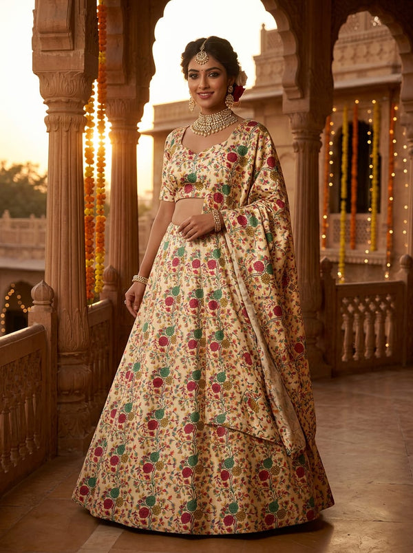 Japan Satin - Polyester - Design MA023282 - Lehenga Choli Lookbook - JS-0-MA023282-110 - alternate view