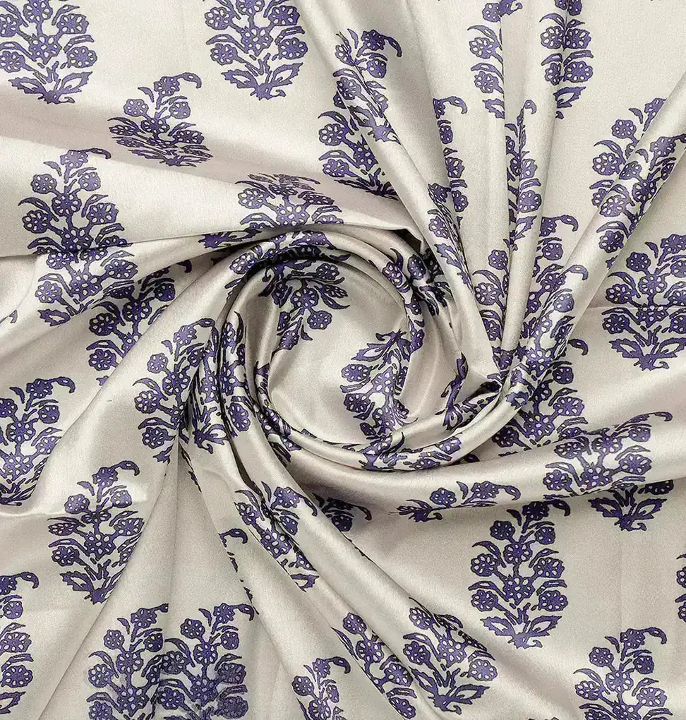 Block Print Motif Digital Printed Fabric - Japan Satin – js 0 ma03105pa 110 b