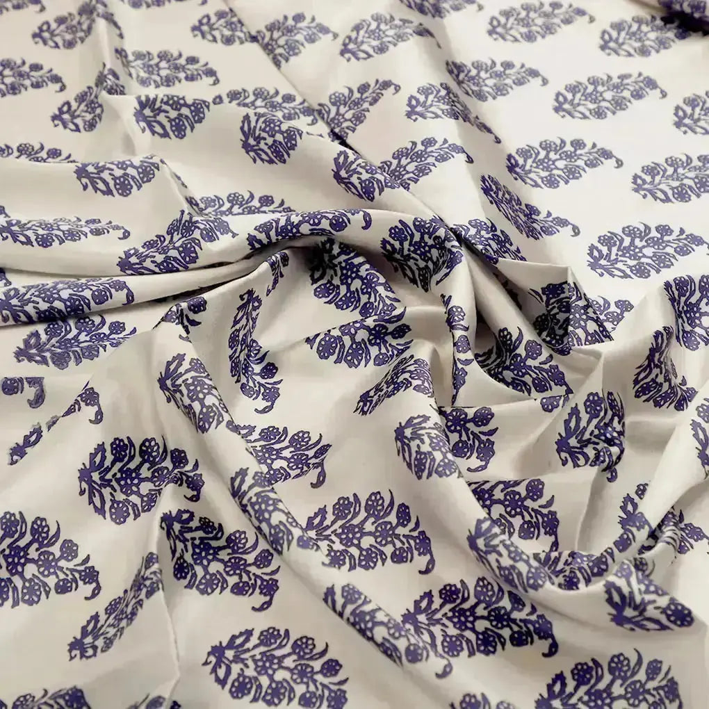 Block Print Motif Digital Printed Fabric - Japan Satin – js 0 ma03105pa 110 c