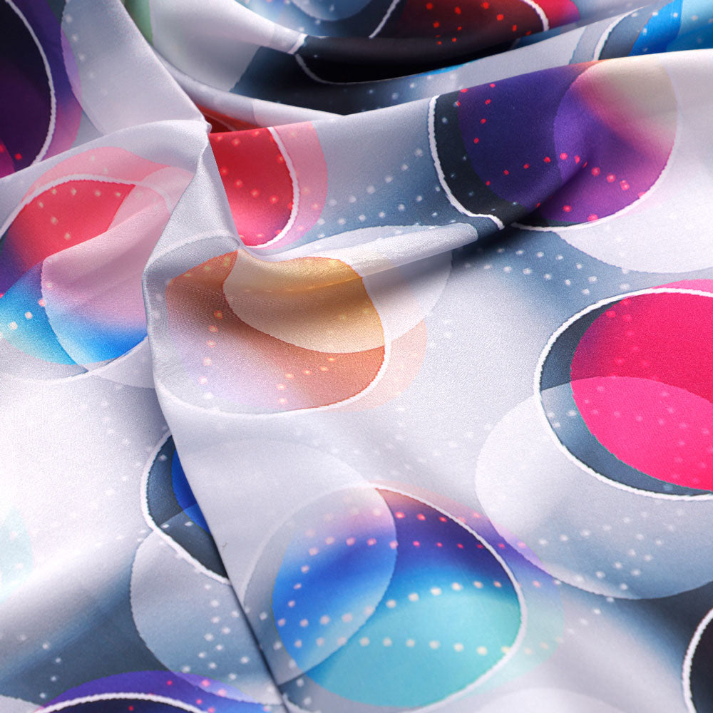 Gorgeous multicolor geometric digital printed fabric from FAB VOGUE Studio