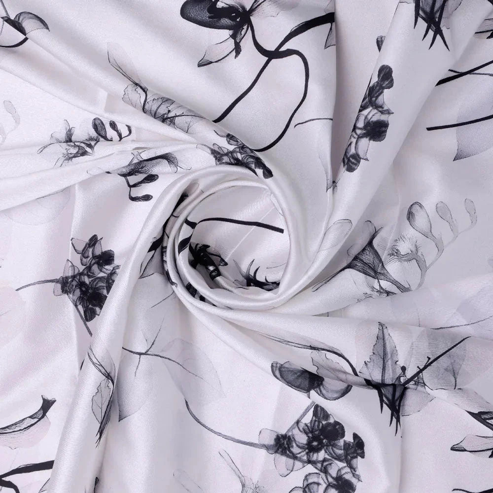 Classy Digital Printed Japan Satin Fabric in White – js 0 ta06256 110 a
