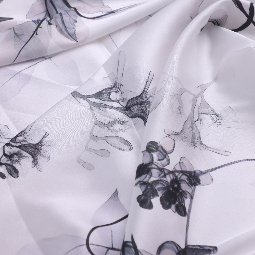 Classy Digital Printed Japan Satin Fabric in White – js 0 ta06256 110 c