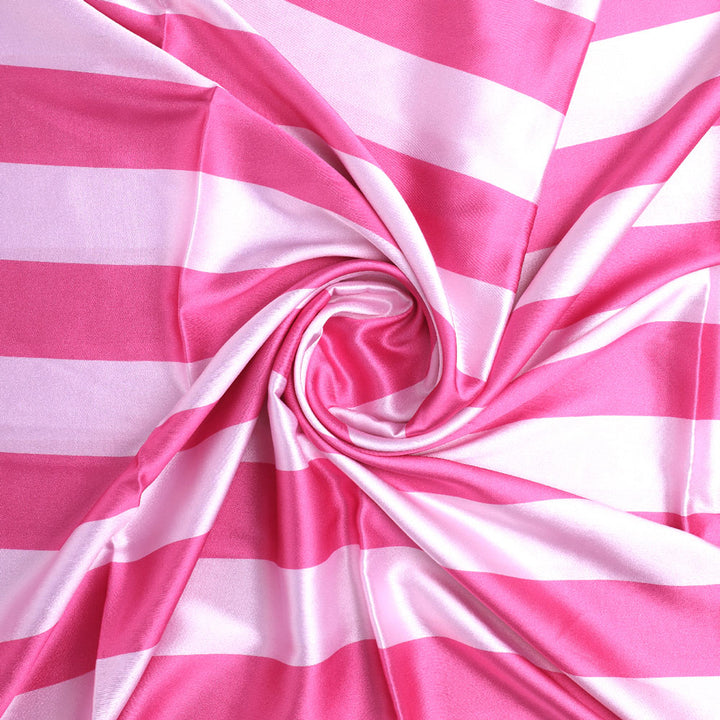 Gorgeous pink striped digital printed fabric from FAB VOGUE Studio